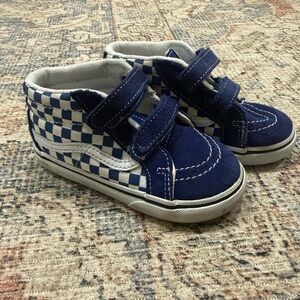 Vans Kids' Navy and White Checkered Sneakers